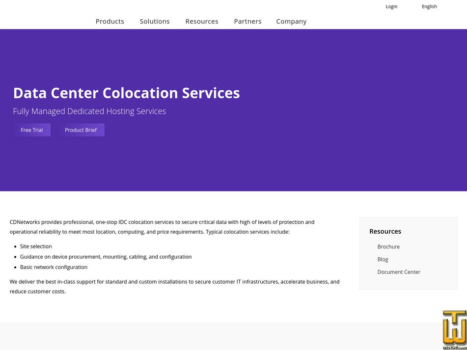 Taken on 31 July, 2026 screenshot of Data Center Colocation from cdnetworks.com