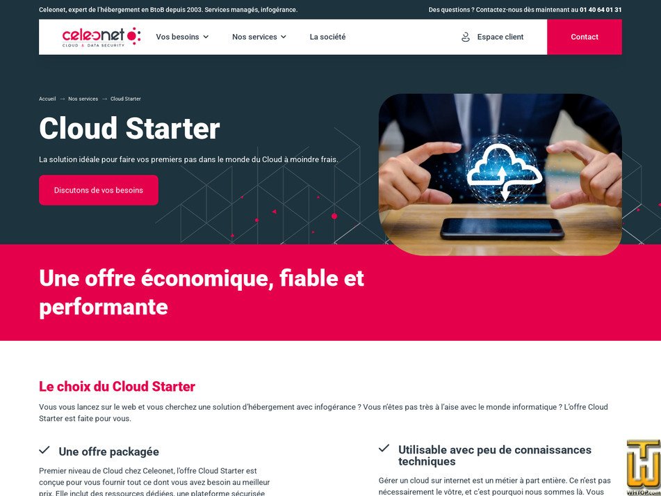 Taken on 29 July, 2026 screenshot of Cloud Starter + from celeonet.fr