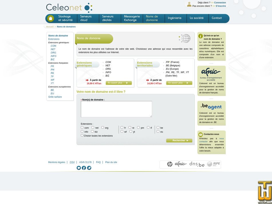 screenshot of .COM from celeonet.fr