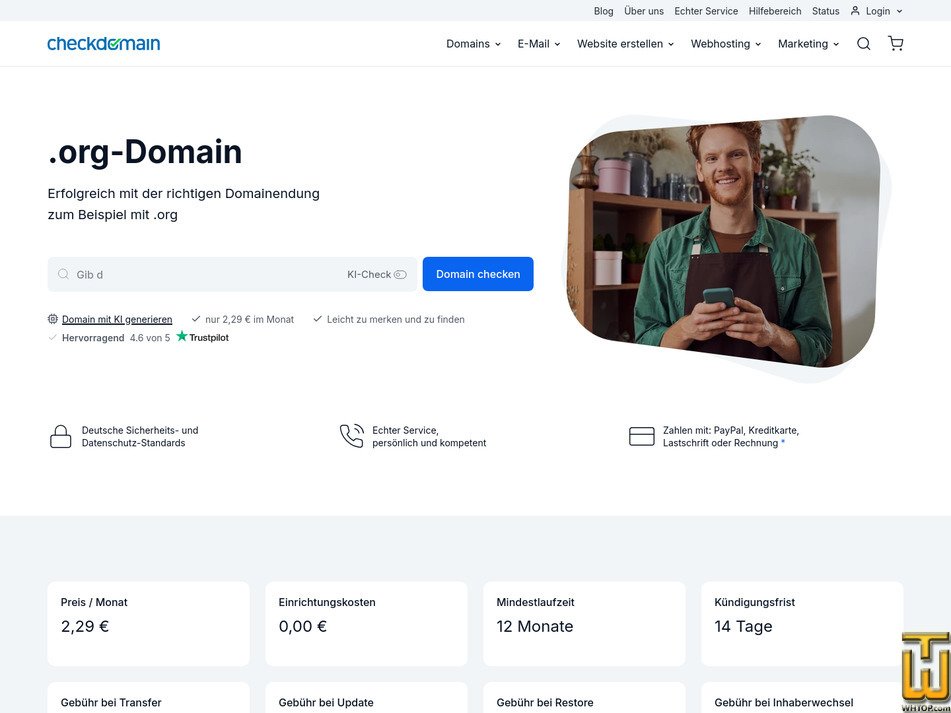 screenshot of .org from checkdomain.de