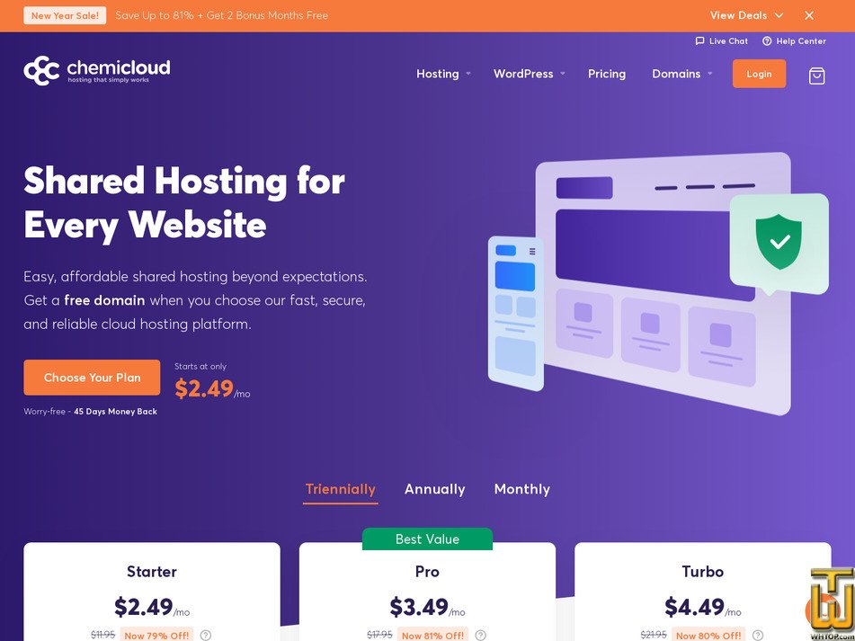 Taken on 19 January, 2026 screenshot of Starter from chemicloud.com