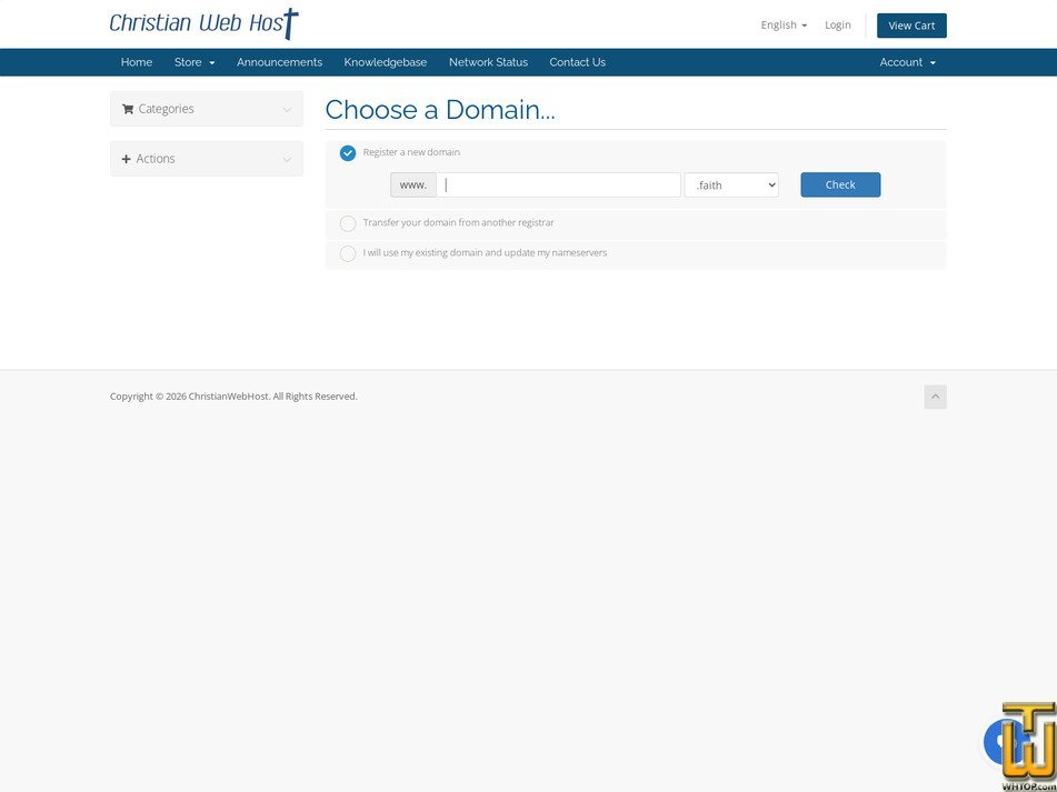 Taken on 25 July, 2026 screenshot of Web Builder - eCommerce from christianwebhost.com