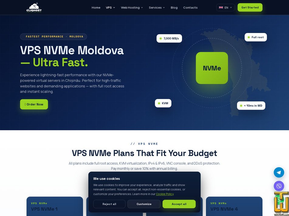 screenshot of VPS NVME 6 from cliqhost.com