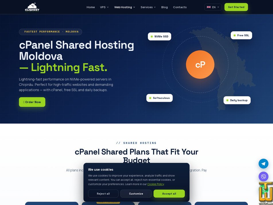 Taken on 9 September, 2026 screenshot of cPanel Hosting - 20GB from cliqhost.com