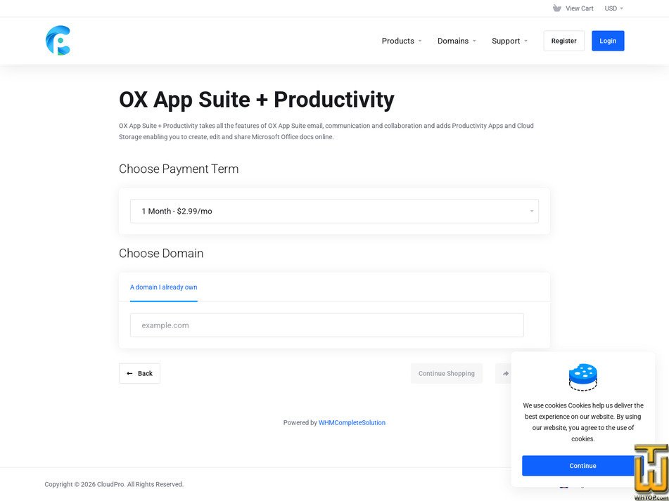 Taken on 24 August, 2026 screenshot of OX App Suite + Productivity from cloudpro.ng