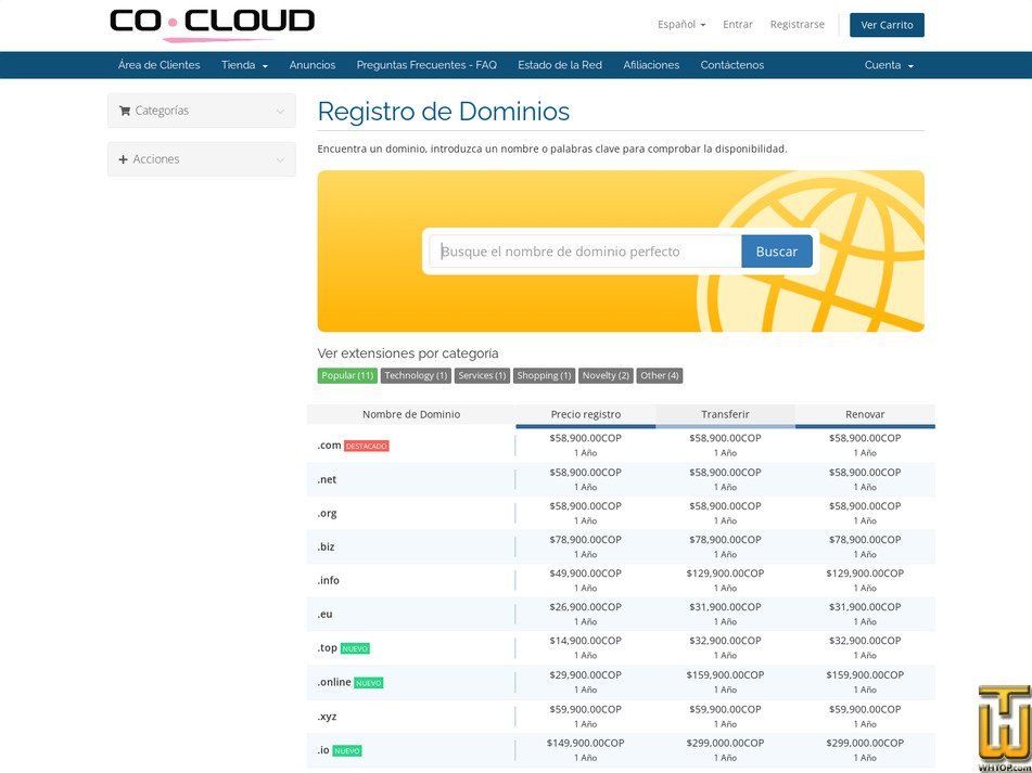 Taken on 16 February, 2026 screenshot of .com from colombiacloud.co