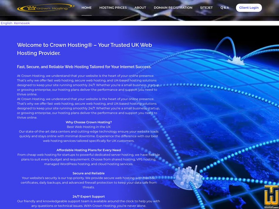 Taken on 2 July, 2026 screenshot of SME Small Business Hosting from crownhosting.co.uk