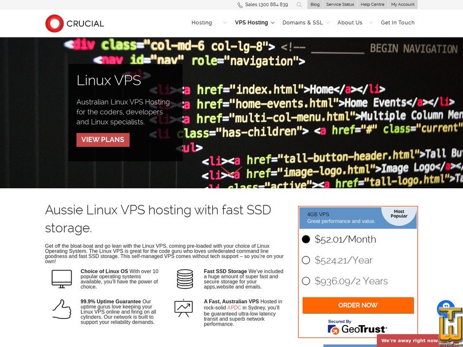 Taken on 11 April, 2026 screenshot of Linux 1GB from crucial.com.au