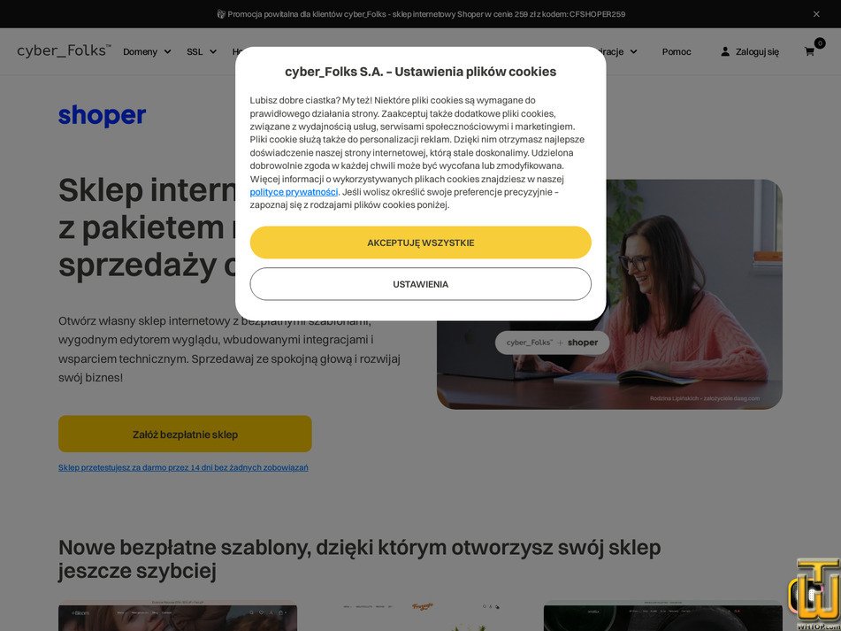 Taken on 13 October, 2026 screenshot of Shoper from cyberfolks.pl