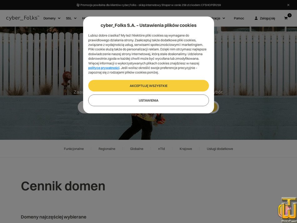 screenshot of .com from cyberfolks.pl