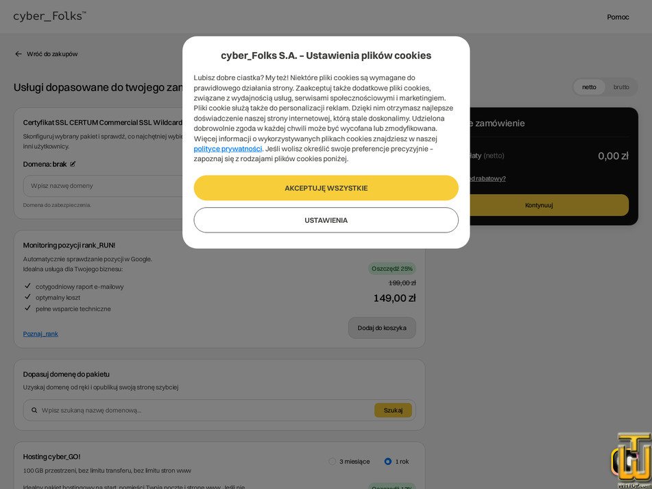 Taken on 13 October, 2026 screenshot of CERTUM Commercial SSL Wildcard v2.0 from cyberfolks.pl