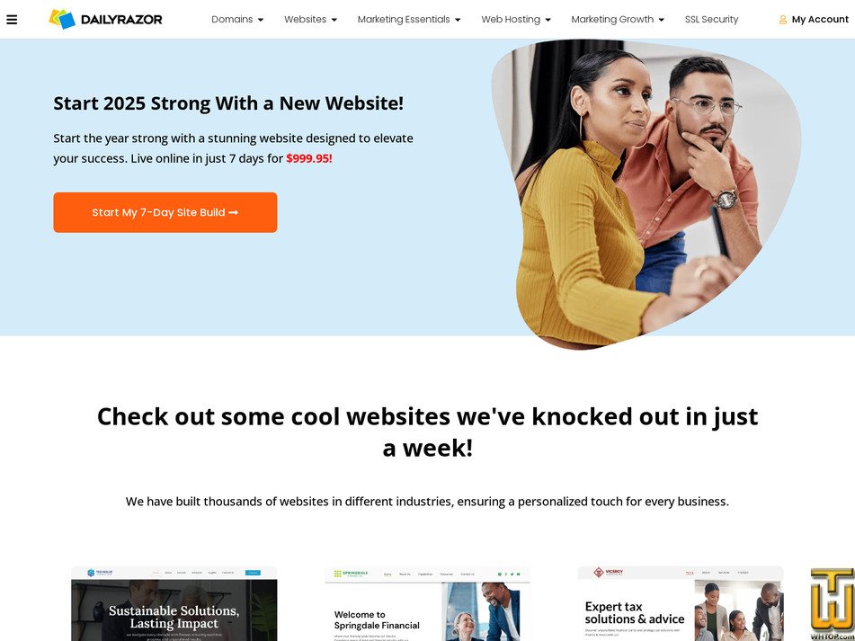 screenshot of 7-Day Site Build from dailyrazor.com