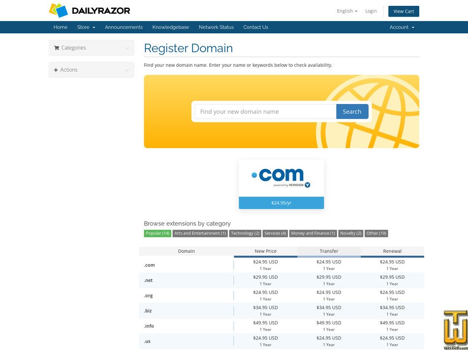 screenshot of .com from dailyrazor.com