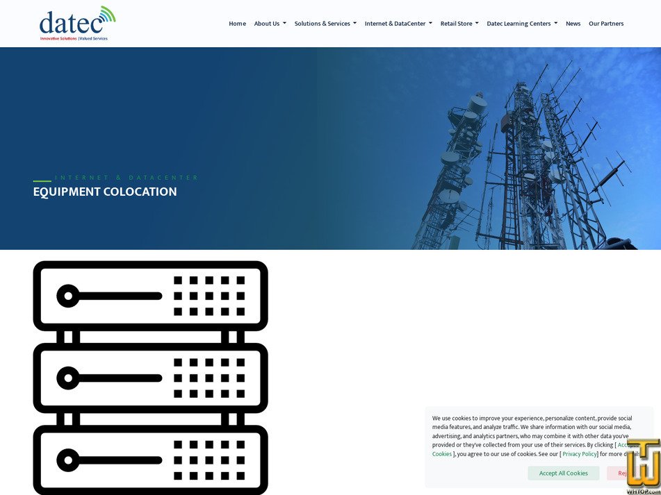 Taken on 14 September, 2026 screenshot of Equipment Colocation from datec.com.pg