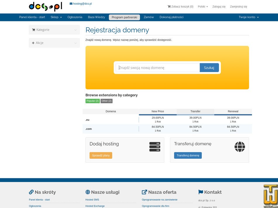 screenshot of .com from dcs.pl