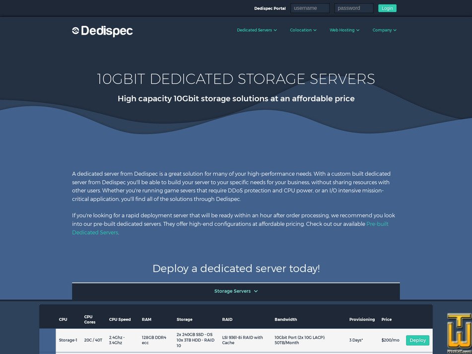 Taken on 8 September, 2026 screenshot of Storage-4 from dedispec.com