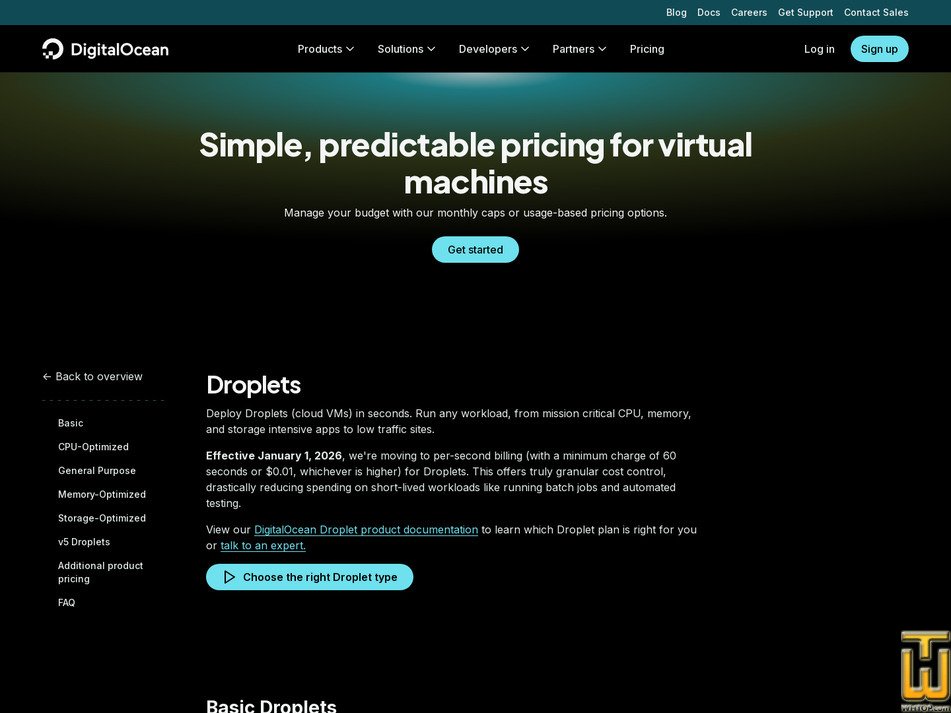 Taken on 14 October, 2026 screenshot of Basic (Premium Intel) 32GB 8 vCPU from digitalocean.com