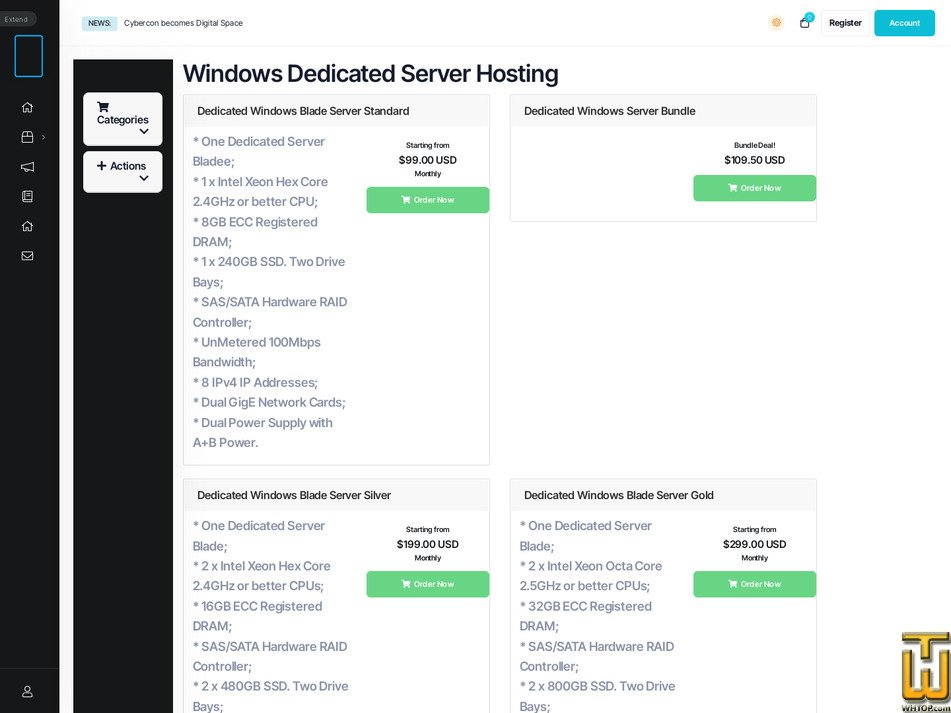 Taken on 26 February, 2026 screenshot of Dedicated Windows Server Bundle from digitalspace.com