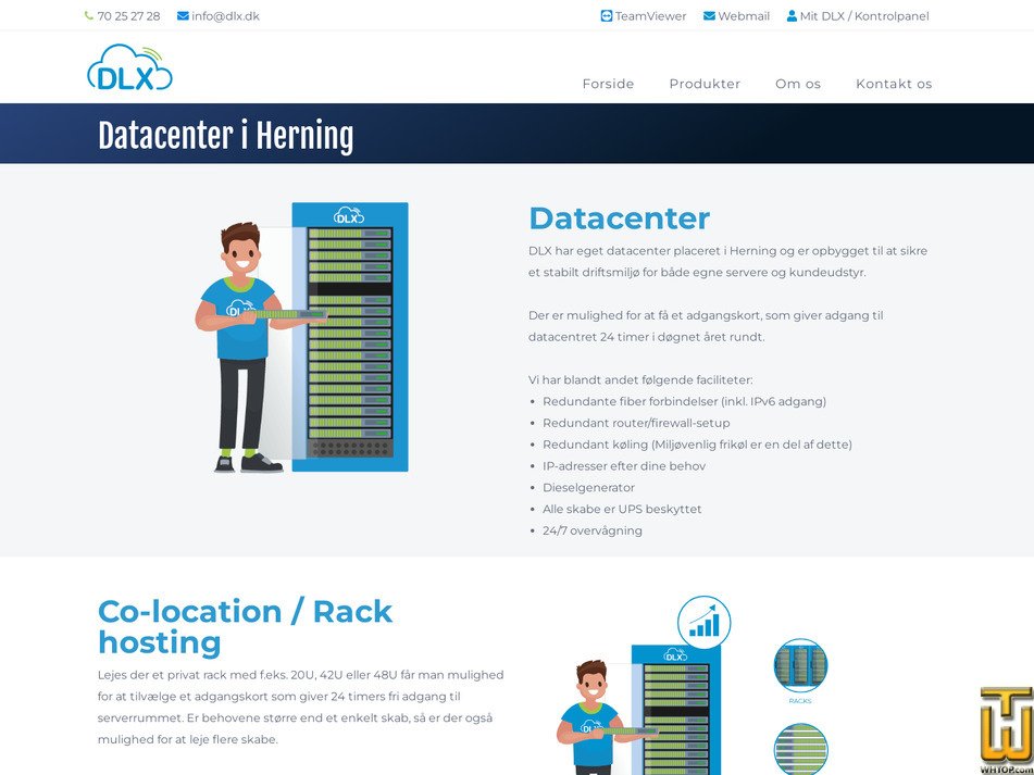 Taken on 6 May, 2026 screenshot of Co-location / Rack hosting from dlx.dk