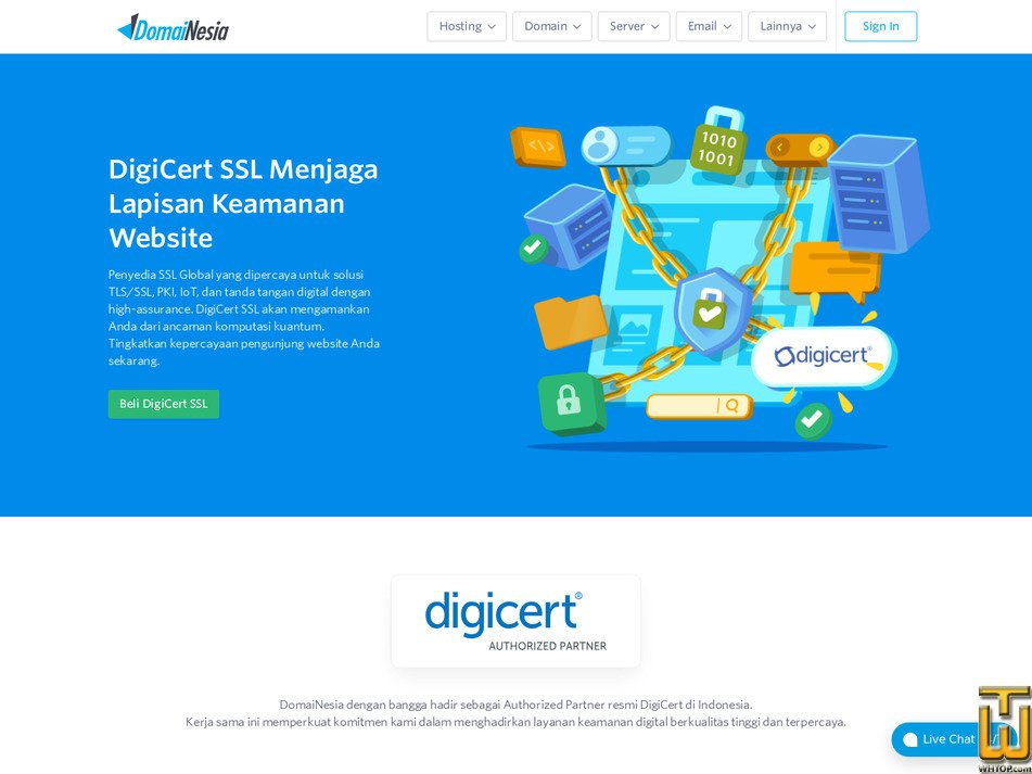 Diambil pada 7 Mei, 2026 tangkapan layar DigiCert Secure Site Pro dari domainesia.com