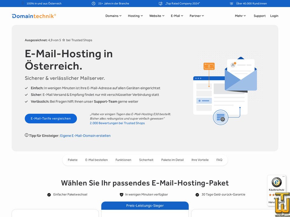 Taken on 5 March, 2026 screenshot of E5 Email Server from domaintechnik.at