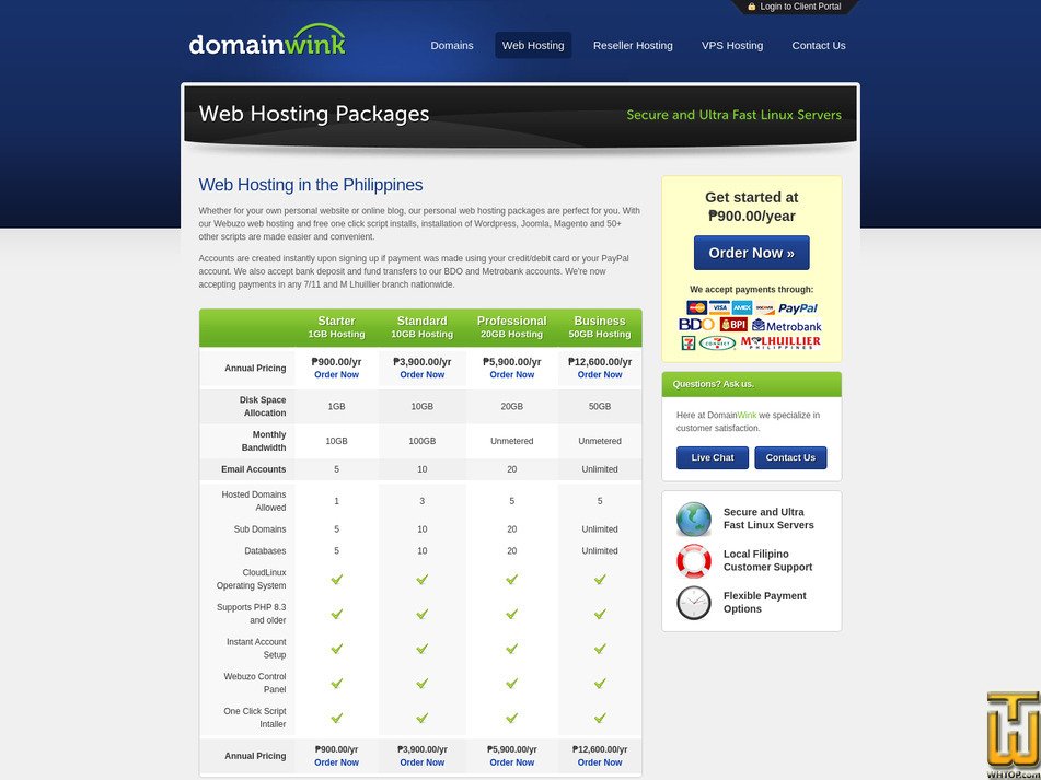 Taken on 10 August, 2026 screenshot of Standard from domainwink.com