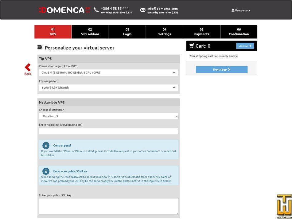 screenshot of Cloud M from domenca.com