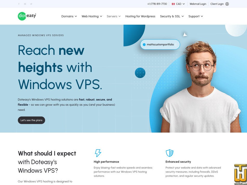 Taken on 17 March, 2026 screenshot of Windows Premium from doteasy.com