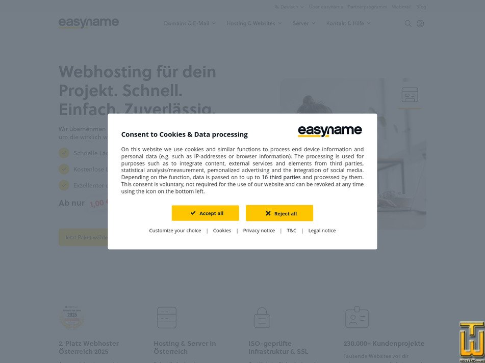 Taken on 26 May, 2026 screenshot of Small v2 from easyname.com