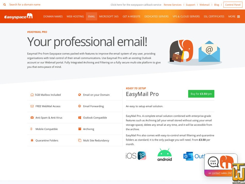 Taken on 23 March, 2026 screenshot of EasyMail Pro from easyspace.com