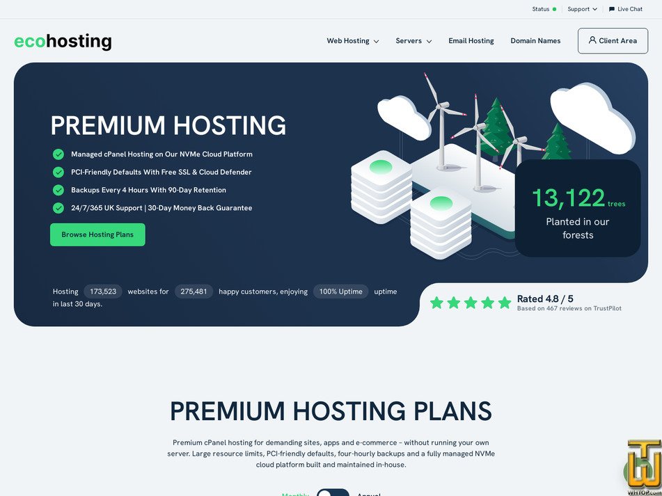 Taken on 17 July, 2026 screenshot of Enterprise from ecohosting.co.uk
