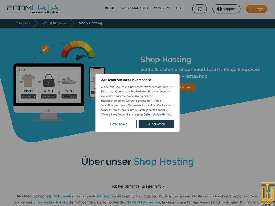 Taken on 5 August, 2026 screenshot of Shop PREMIUM from ecomdata.de