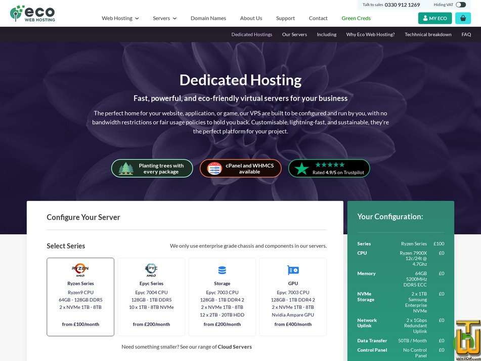 screenshot of GPU from ecowebhosting.co.uk