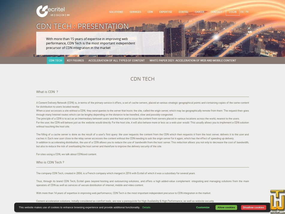 Taken on 12 June, 2026 screenshot of CDN Tech from ecritel.fr