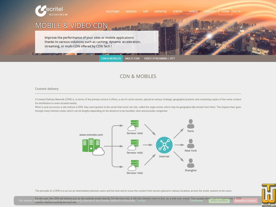 screenshot of Mobile &amp; Video CDN from ecritel.fr