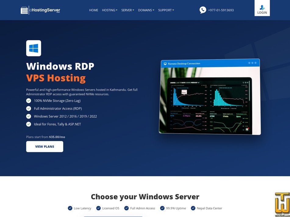 screenshot of Advanced from ehostingserver.com