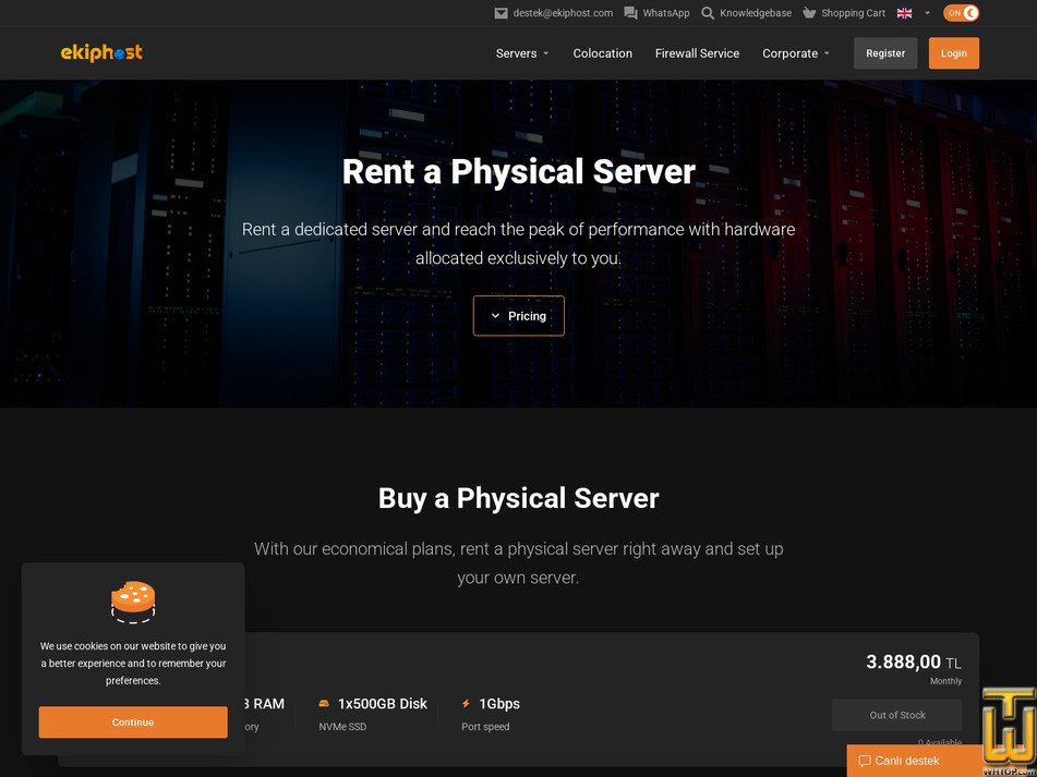 screenshot of TD-4 5950X-128GB from ekiphost.com