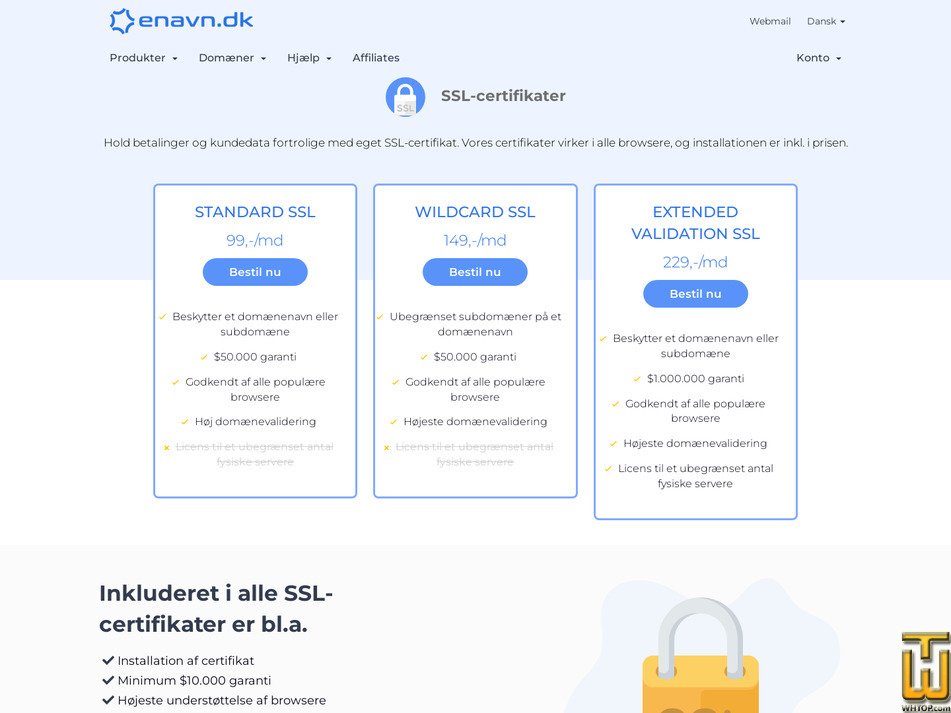 Taken on 6 May, 2026 screenshot of STANDARD SSL from enavn.dk