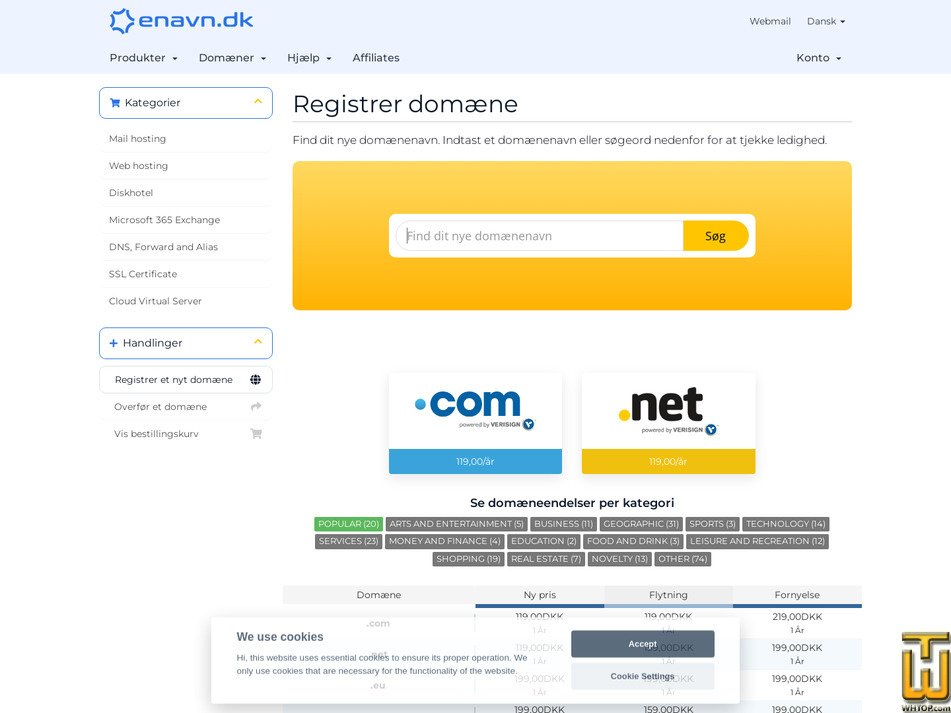 Taken on 6 May, 2026 screenshot of .com from enavn.dk