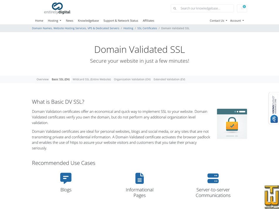 Taken on 22 March, 2026 screenshot of RapidSSL from entirelydigital.com