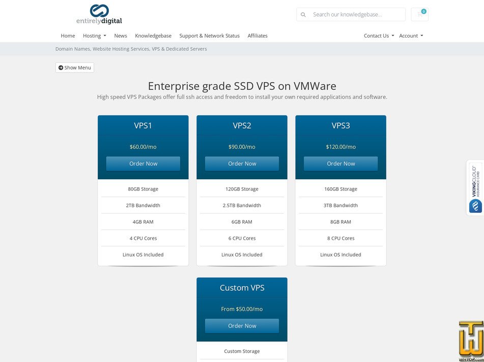Taken on 22 March, 2026 screenshot of VPS1 from entirelydigital.com