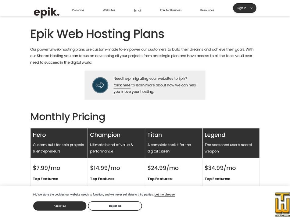 screenshot of Titan from epik.com