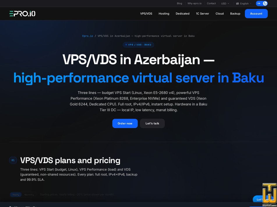 Taken on 3 September, 2026 screenshot of VPS XL from epro.io