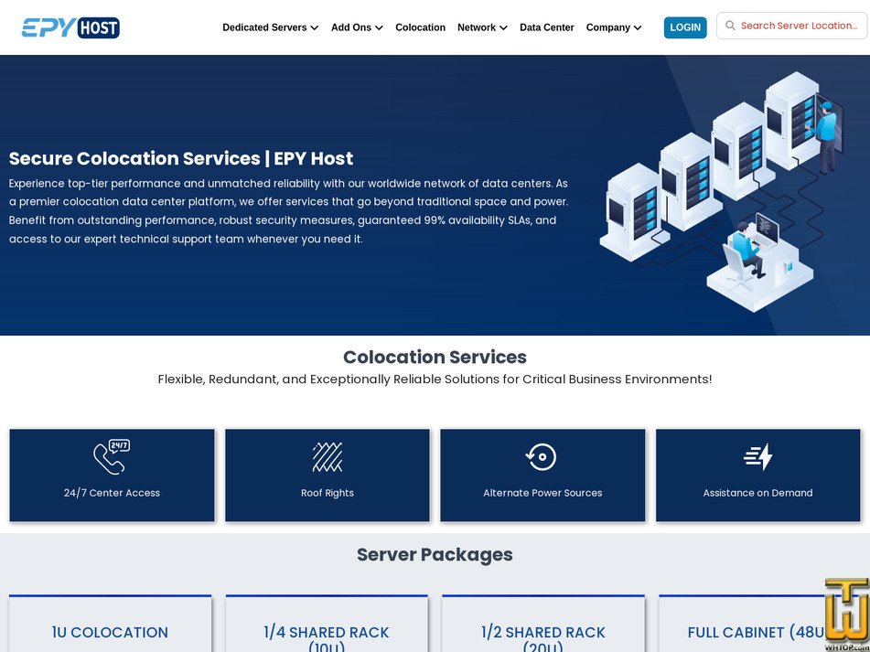 Taken on 31 July, 2026 screenshot of 1U COLOCATION from epyhost.com
