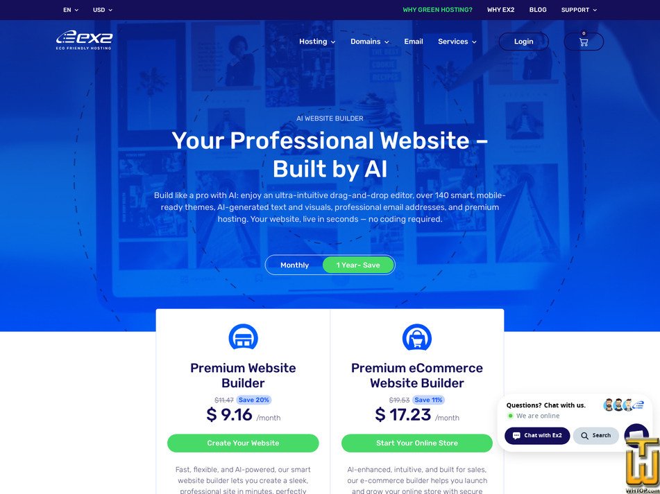 screenshot of Premium Website Builder from ex2.com