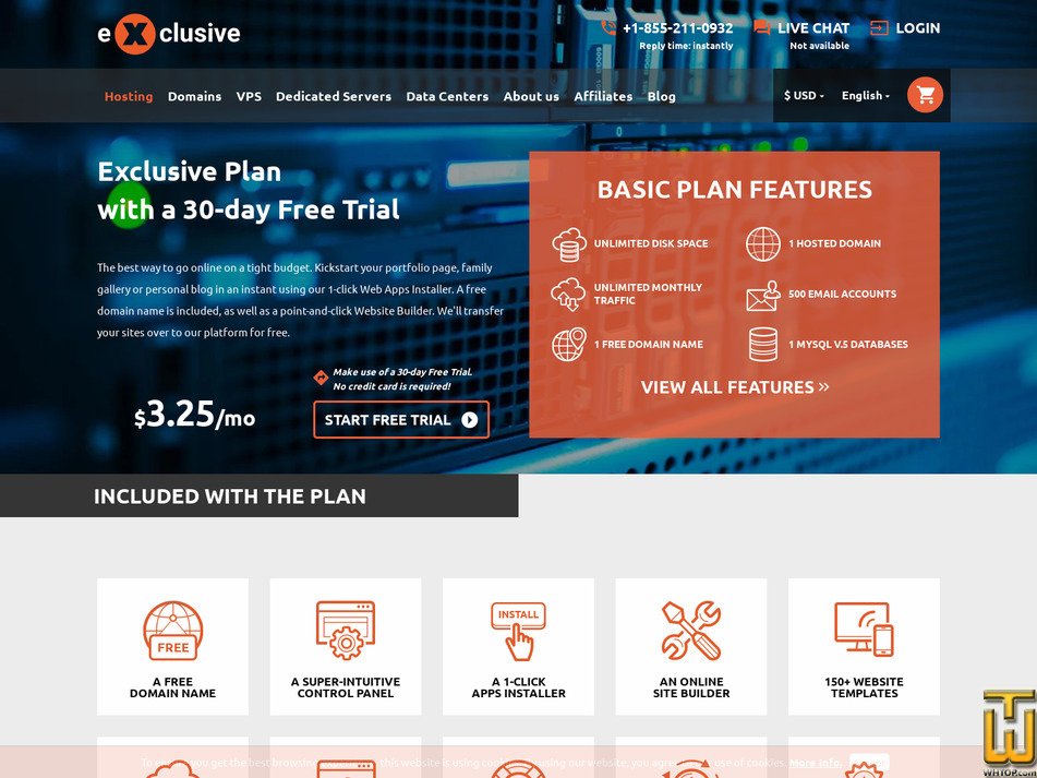 Taken on 2 February, 2026 screenshot of Exclusive from exclusivehosting.net