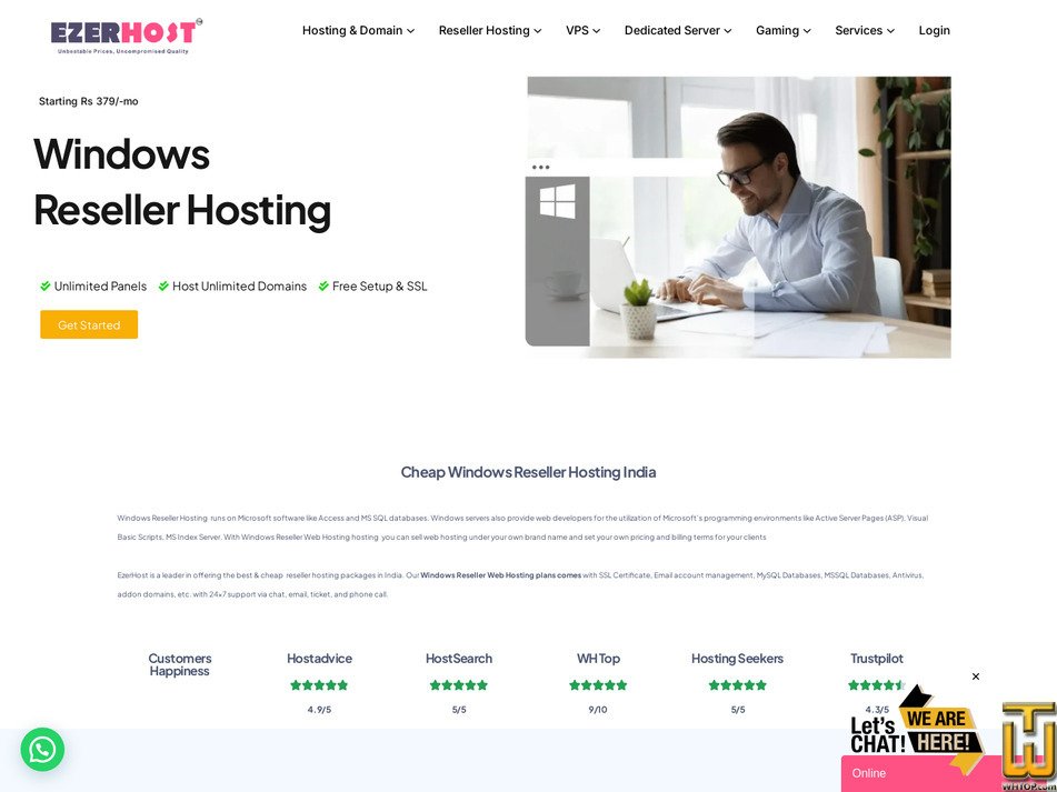 screenshot of WIN RS BUSINESS from ezerhost.com