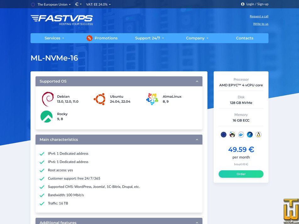 Taken on 17 April, 2026 screenshot of ML-NVMe-16 from fastvps.ru
