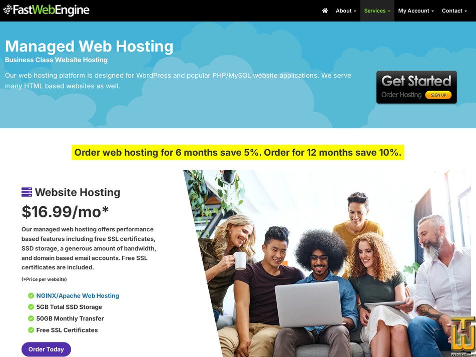 Taken on 14 June, 2026 screenshot of Managed Web Hosting from fastwebengine.com