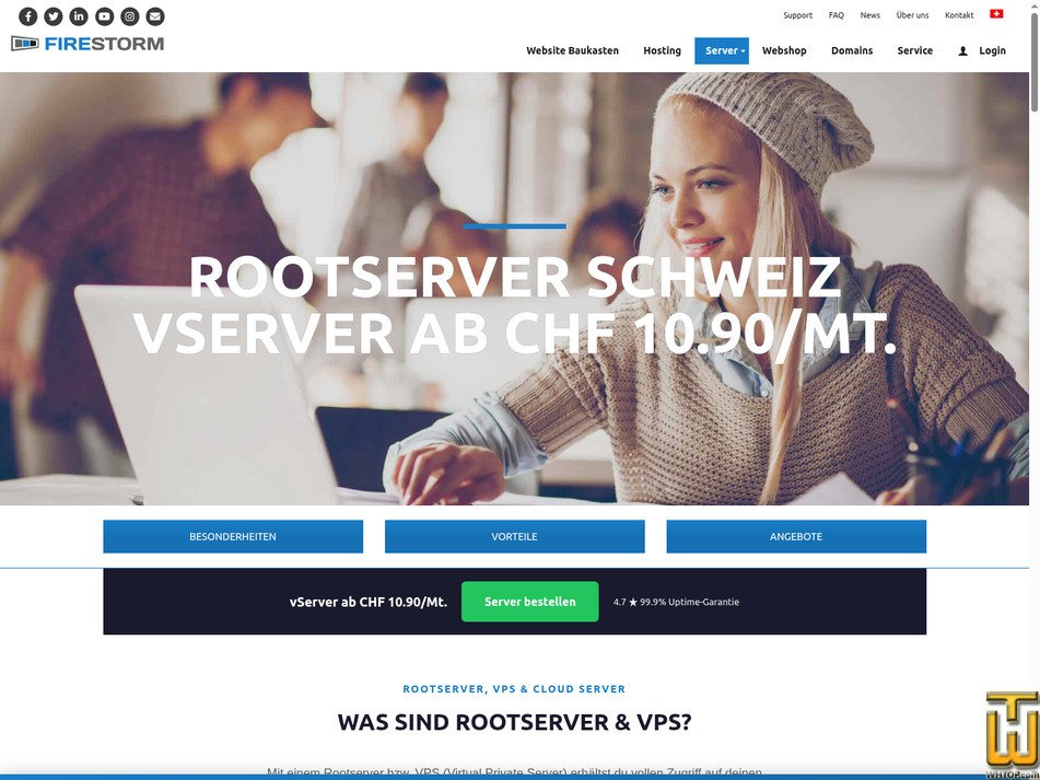 Taken on 19 March, 2026 screenshot of Rootserver Green from firestorm.ch